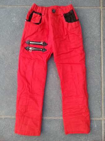 Red warm winter pants "Jack" with fleece on inside 25 Euro.